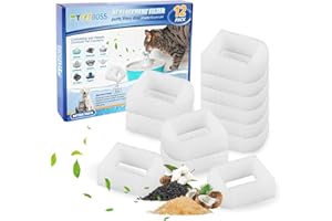 MyfatBOSS 12 Stück Schaumfilter für PetSafe Drinkwell 360 Edelstahl Trinkbrunnen Wasserbrunnenfilter für Avalon Pagoda für Katzen und Hunde
