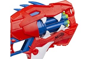 Hasbro Nerf DinoSquad, Raptor-Slash, Lanzador de Dardos de Espuma, Modo Ráfaga, Dinosaurio Rojo y Azul, Juegos de Competición, Diversión para Niños de 8 Años o Más, Regalo de Reyes Magos y Santa Claus