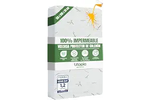 Utopia Bedding Protector de Colchón 150 x 200 x 30 cm Impermeable, Viscosa Premium, Certificación Oeko-Tex, Cubre Colchón Transpirable, Elástico En Todo
