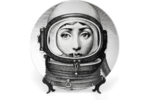 Fgjkt Piatto Lina Cavalieri, Piatto Decorativo da Parete, Decorazione da Appendere alla Parete con Piastra Facciale Misteriosa, Staffa Inclusa E Gancio A Molla Speciale,style-13,6inch