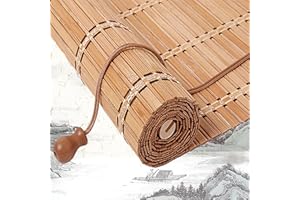 JSDMBD Bamboo Roller Blinds for Windows, Home Balcony Blackout, Tea Room Partition Bamboo, Hotel Restaurant Elevator Bamboo Curtain, Bamboo Roller Blinds Sunshade, Filter Light Roller Blinds