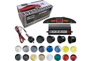 SANDETOUN Parking Sensor Kit Backup Sensor Kit Reverse Sensor for Car 18 Color Options for Probes Adjustable Alarm Volume Professional Sensore de Reversa para Carro Safe Driving Assistant Matte Black