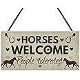 RED OCEAN Horse Gifts For Girls For Women Hanging Plaque Stable House Sign Mum Daughter Horse Lover Gift
