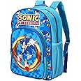 William Lamb Sonic the Hedgehog Kids Childrens Premium Backpack School Travel Bag with side mesh pocket and front zipped pocket, Multicolour, 36.7cm (height), 26cm (width), 13cm (depth) (02941)