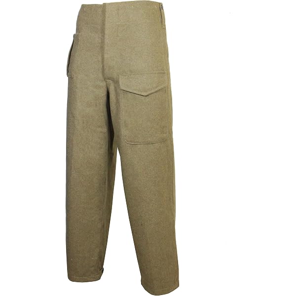 Pantalon Militaire M40 Allemand WW2 Réplique - Laine Grise Field | Taille Mi-haute Coupe Régulière