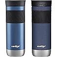 Contigo SNAPSEAL Insulated Stainless Steel Travel Mug with Grip, 20oz., Blue Corn Transparent Satin & Midnight Berry