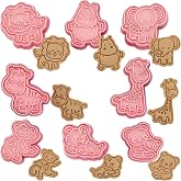 YeahBoom 8 Pieces Cookie Molds, 3D Cookie Cutters, Set of Biscuits Molds, Plastic Cookie Molds for Cookie Fondant Cake Decora