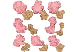 YeahBoom 8 Pezzi Tagliabiscotti,3D Pressable Formine per Biscotti,Tagliabiscotti 3D,Stampi Biscotti Plastica,Stampo Biscotti Natalizi per Decorare Biscotto Dolci Torta,Set Formine per Biscotti