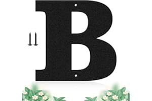 SHOWMTHEM Moderne Hausnummer aus schwarzem Metall, 7,6 cm, langlebig, für den Außenbereich, Garten, Garage, Briefkasten, Dekoration, Buchstabe mit Nagelset, stabile Hausnummer für draußen, visuelles Schild (B)