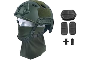 ‎LOOGU LOOGU Airsoft Helm Typ Fast PJ Taktischer Helm Militär Ops Core Schutzhelm mit Kopftuch Sturzhelm für Freizeit Outdoor Paintball Tactical Top Helmet