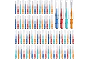 FUYOAL 80 Pcs Interdental Brushes, Soft Dental Brushes Dental Brushes Teeth Flossing Brushes Dental Floss Brush for Cleaning Gaps Between Teeth (4 Colors)