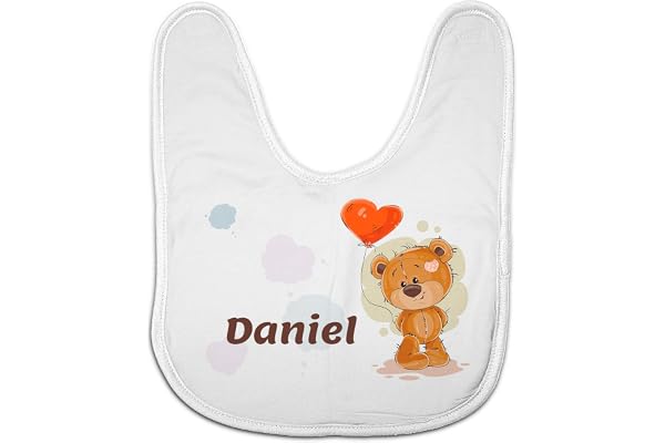 LolaPix Bavoir Bebe Garçon Personnalisé au Prénom ou Texte. Cadeaux Nouveau-Né. Divers Modèles. Ours