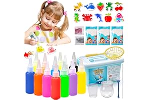 COLEESON Magic Water Elf Toy Kit, Aqua Fairy Water Gel Kit with 13 Magic Gels, 10 Sea Creature Molds, Squishy Maker, for Christmas Gifts, Birthday Gifts, Party Favors, Arts & Crafts DIY STEM Kits for Kids (A)
