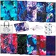Tintnut Galaxy Sublimation Transfer Ink Sheets - 10 Sheets 12"x10", Assorted Colors Watercolor Sublimation Transfer Pattern Paper Bundle Compatible with Cricut for DIY Mugs, Tumblers, T-Shirts