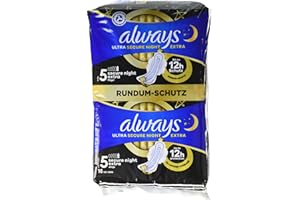Always Ultra Secure Night Extra Lot de 16 serviettes hygiéniques avec ailes Taille 5