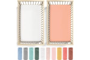 Bunnyjik 2 x Cot Bed Sheets 140 x 70 Fitted - Single Thickness 100% Pure Cotton 70x140 Cot Bed Sheets - Quality Combed Jersey Cot Sheets 140 x 70 Fitted Cotton - 20cm Extra Deep Cot Bed Fitted Sheet