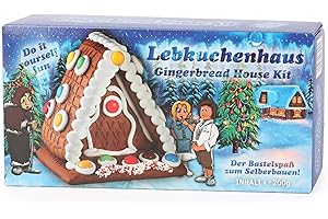 Pertzborn Lebkuchenhaus Bausatz 200 g – Essbarer Weihnachts-Bausatz zum Selbermachen - Lebkuchen mit Lebkuchenhaus Deko aus Schokolinsen und Nonpareilles – Gingerbread House zum zusammenbauen