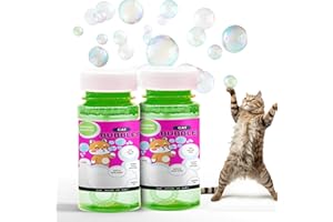 Petopedia 2x Catnip Bubbles for Cats and Kittens - Natural Catnip Oil – Safe Interactive Cat Bubble Toy, Exciting Indoor & Outdoor Play, Travel, Portable (120ml, 2 Bottles of 60ml)