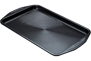 Circulon Ultimum Oven Tray Non Stick - Large Baking Tray, Durable Carbon Steel, Freezer & Dishwasher Safe Bakeware, 44.5 x 28 x 2.5cm, Black