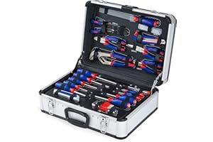 WORKPRO Cassetta Attrezzi da Lavoro Completa 119 Pezzi, Set di Attrezzi, Valigia Porta Utensili, Set Strumenti per Fai da Te