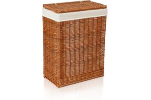 Lycce Kosz na pranie z pokrywką, 60 l, wąski kosz na pranie, wąski, zapewnia mało miejsca – duża przestrzeń do przechowywania, kolor naturalny