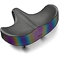 YLG Oversized Bike Seat, Comfort Seat Cushion Compatible with Peloton, Road or Exercise Bikes, Rainbow Reflective Wide Bicycle Saddle Replacement for Men Women