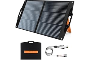 FlexSolar 100W Portable Solar Panel,Foldable Solar Charger with USB/Type-C/DC Port,Compatible with Phones/Laptop/Power Station for Camping,Hiking,RV,Off-Grid Home