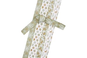 Gebrüder Bertels Papierstreifen, 15 mm, 48 Streifen, Weihnachtsdeko, Bastelpapier, Dekostreifen Winter Dream