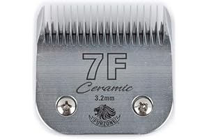 Furzone Lame en céramique de Rechange pour Chien - Lame de taille 7F 1/8", fabriquée en céramique de haute technologie, compatible avec la plupart des tondeuses Andis, Oster et Wahl A5