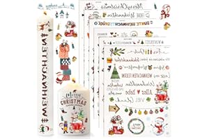 Kerzentattoos Weihnachten 6 Stück, RUNEAY Kerzensticker Weihnachten Wasserschiebefolie Kerzen Tattoo Weihnachten Kerzenfolie Transferpapier Weihnachtskerzen Transferfolie Kerzenaufkleber Sticker