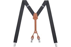 ACTION WARD Women's Suspenders - 1" Width - Y Back 4 Clip Skinny Ladies Suspenders
