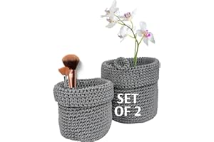 MOMO WAY Dekoracyjny Kosz Do Przechowywania Organizer Łazienkowy Kosze Na Drobiazgi Ręczniki i Kosmetyki Koszyki Organizery Do Łazienki Różne Zestawy Rozmiary 1 Szt 14x14 cm + 1 Szt 17x17 cm