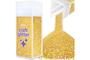 Hemway oro holográfica Ultra Fino/Extra Fine Craft del brillo de la coctelera de Artes Oficios Vasos de papel de cristal decoraciones diy de Proyectos - 1/128" 0,008" 0.2MM - 130 g / 4,5 oz