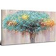 Abstract Tree Wall Art Colorful Flower Picture Tree of Life Wall Decor for Living Room Nature Landscape Painting Canvas Prints Blue Blooming Flowers Poster Modern Office Artwork Decoration 20x40”