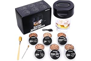 Toys4Boys Electric Whisky Smoker Set - Whiskey Smoker Kit with 6 Wood Types - USB Smoker for Glass - Aroma & Whisky Accessories Gift for Men - Smoke Generator without Butane