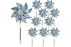 Shengruili 10 Stück Windräder Vogelabwehr,Windrad Obstgarten,Vogelabwehr Reflektierende Windmühle,Obstgarten Vogelabwehr,Reflektierende Windmühle,Vogelschreck Reflektierende Vogelabwehr