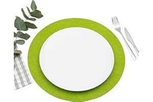 FILU Platzsets aus Filz 4er-Pack Hellgrün rund (Farbe und Form wählbar) 35 cm Durchmesser