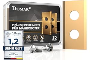 Domar - Długotrwałe ostrza do kosiarek, śruby w zestawie I Ulepszone ostrza kompatybilne z robotami kosiarki Worx Landroid, Landxcape i Einhell I 30 zapasowych ostrzy