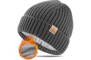 YESWEL Czapka Zimowa Męska, Miękka Czapka Zimowa z Elastycznym Wykończeniem, Ciepła Czapka z Polarem, Unisex Czapka Dziergana