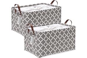 Sea Team 2 szt. marokański wzór płócienny kosz do przechowywania składany geometryczny design kosz do przechowywania ze sznurkiem i uchwytami ze skóry PU, 42 x 30 cm, wodoodporny wewnętrzny