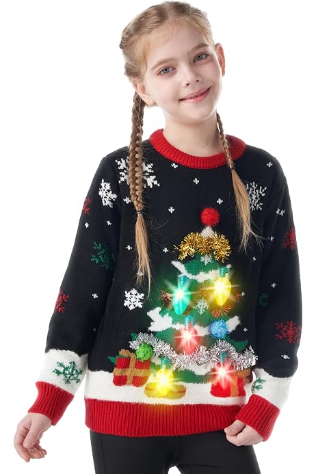 Weihnachtspullover Mädchen Led Produktbild-Vorschau 12