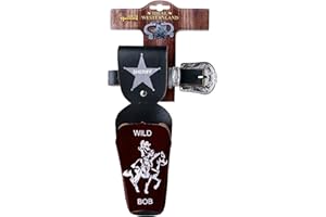 Schrödel J.G. Gürtel Wild Bob: Pistolengürtel für Spielzeugpistole, mit 1, Ideales Zubehör für Cowboy-Kostüme, 50-90 cm, schwarz/Silber (730 0143)