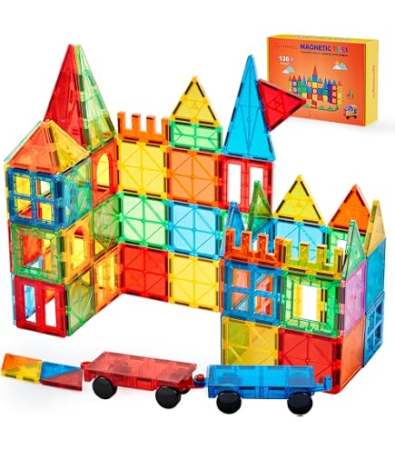 Cadeau Garçon Fille 3 Ans Blocs De Construction Magnétiques 100 Pièces - Jouet STEM Montessori Pour Enfants 3-8 Ans | Jeu Créatif éducatif