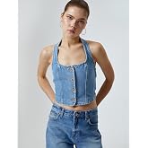 Kot &Uuml;st Halter Yaka D&uuml;ğmeli