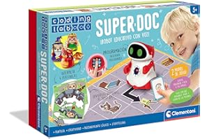Clementoni - Super Doc - Robot Educativo y Programable para Niños +5 años, Juguete con 4 Personajes y Desafíos de Juego, Fomenta el Pensamiento Lógico, 55379