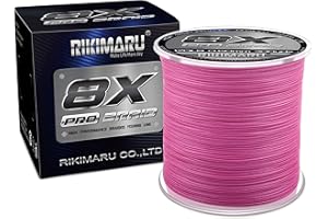 Rikimaru 8X Pro Braid - Lenza da pesca da 2,7 kg-77,1 kg, 300 yds-1000yds Fluo-Green, giallo limone, rosa prugna