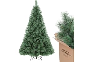 SALCAR Árbol de Navidad Artificial de 210 cm, Pino (diámetro Aprox. 122 cm) con Soporte de Metal, Sistema de Plegado rápido, 2,1 m para Interiores, fácil Montaje