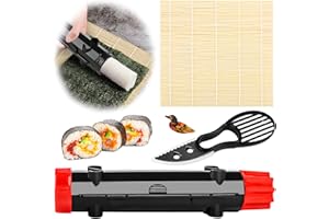 QOUBNIC Kit para Hacer Sushi, Sushi Maker Bazooka Sushi Para Principiantes, Utensilios para Hacer Sushi kit Completo de Sushi DIY Moldes Sushi Maker