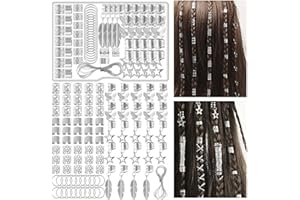 Zegnuem Dreadlocks Joyas para el pelo de plata 90 unidades, accesorios vikingos para el cabello trenzas de metal para trenzas ajustables, accesorios de decoración para hombres, mujeres, niñas, niños