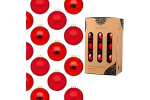 DecoLite: Christbaumkugeln aus Glas Ø 6 cm (30 Stück) - Rot - matt/glänzend